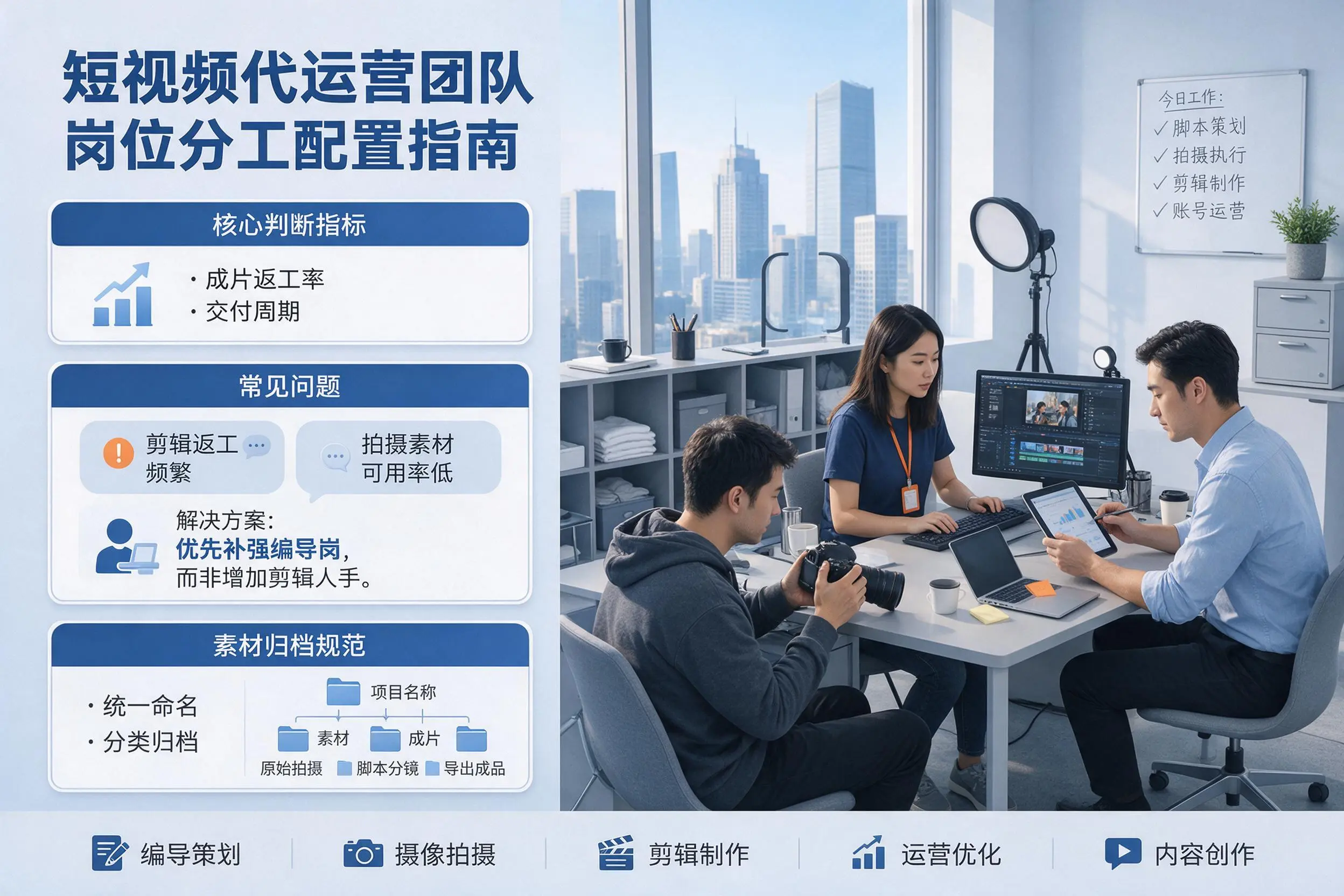 短视频代运营团队如何配置？博尔塔拉企业岗位分工科普说明