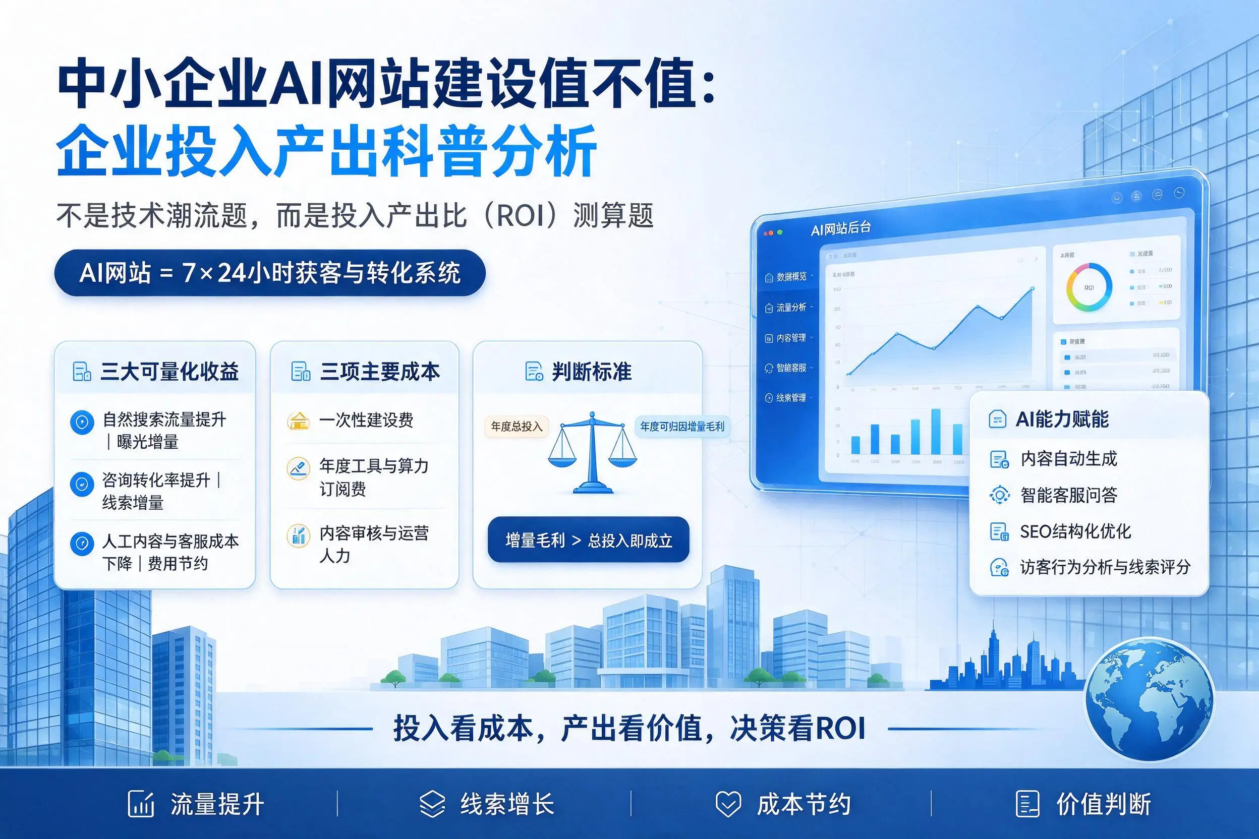 中小企业AI网站建设值不值：博尔塔拉企业投入产出科普分析