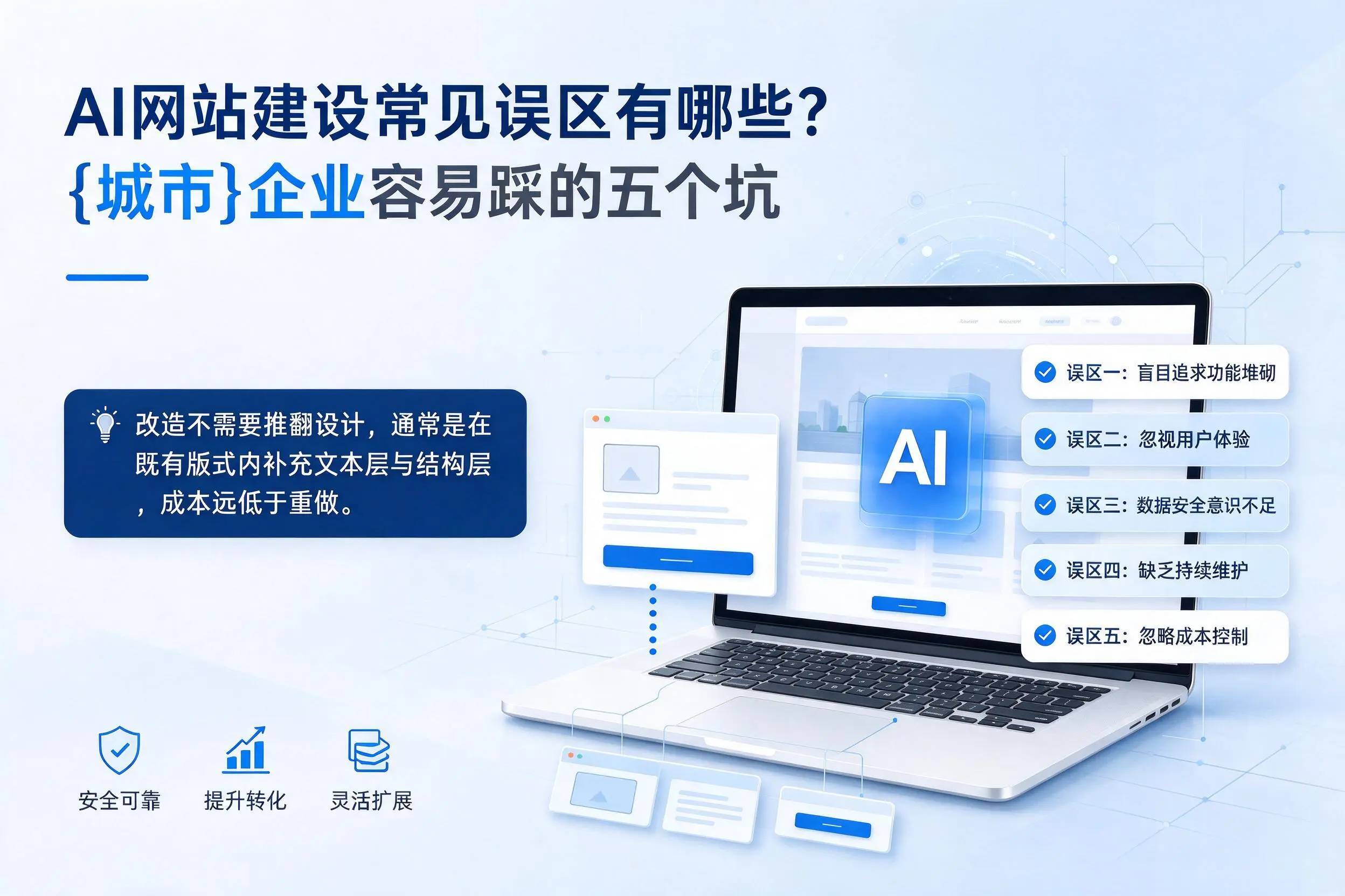 AI网站建设常见误区有哪些?博尔塔拉企业容易踩的五个坑