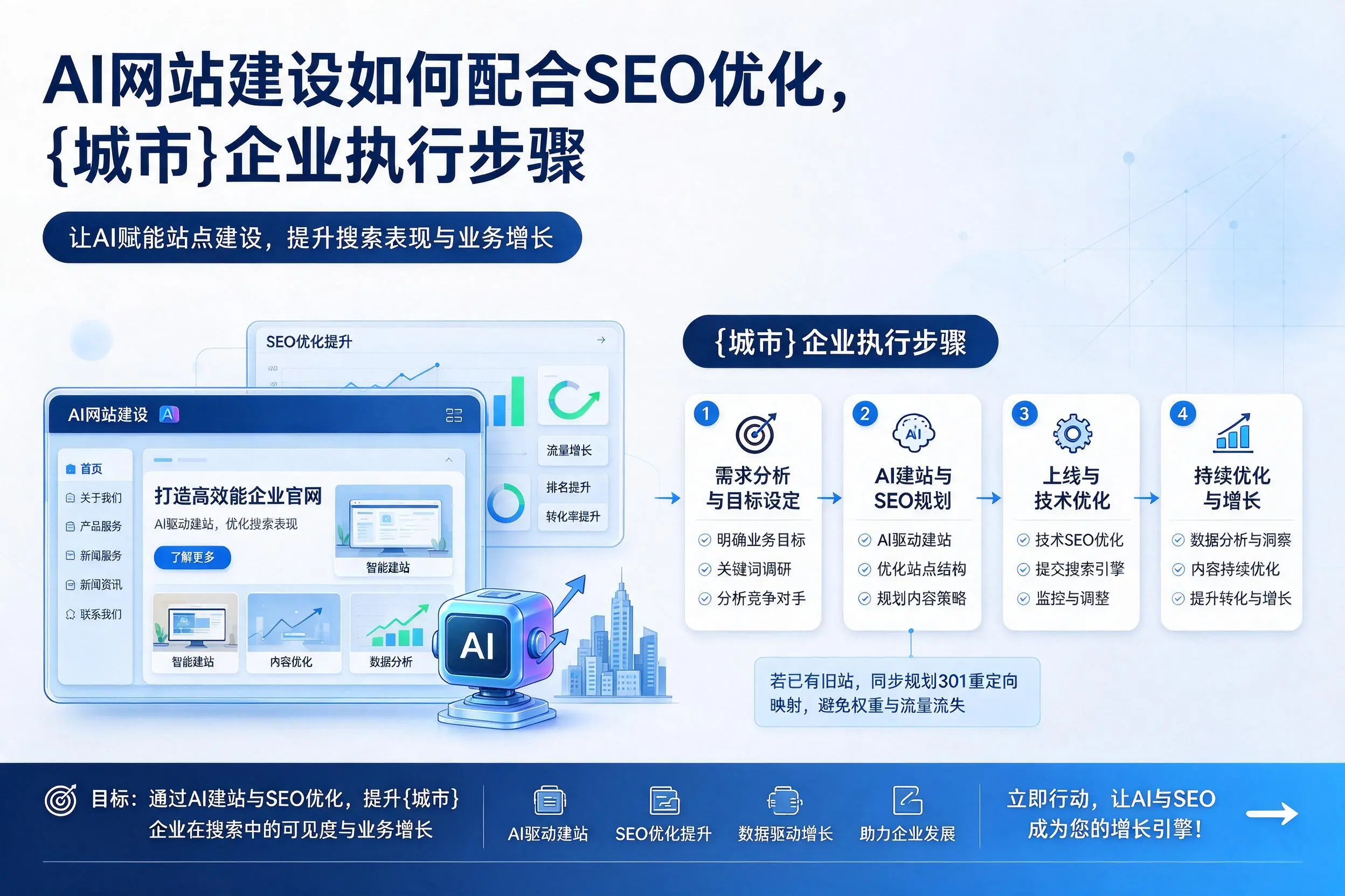 AI网站建设如何配合SEO优化，博尔塔拉企业执行步骤