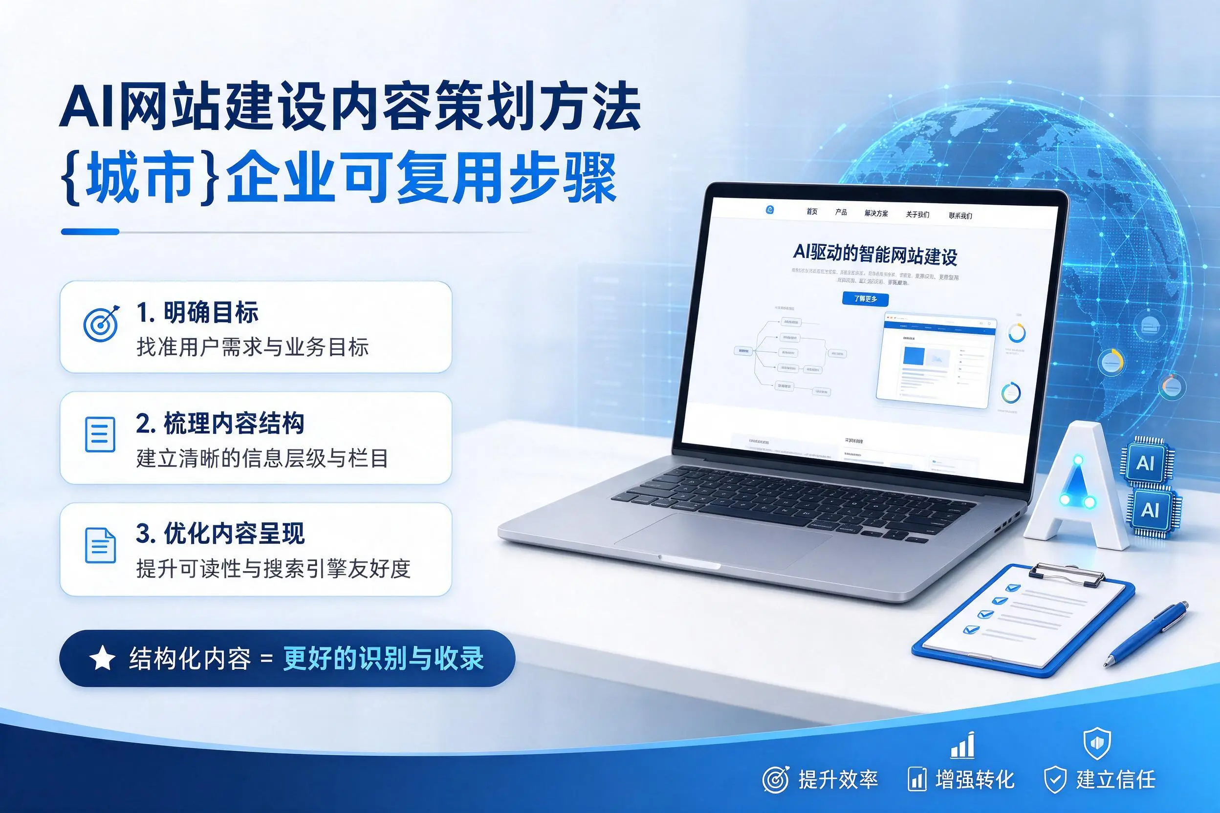 AI网站建设内容策划方法，博尔塔拉企业可复用步骤